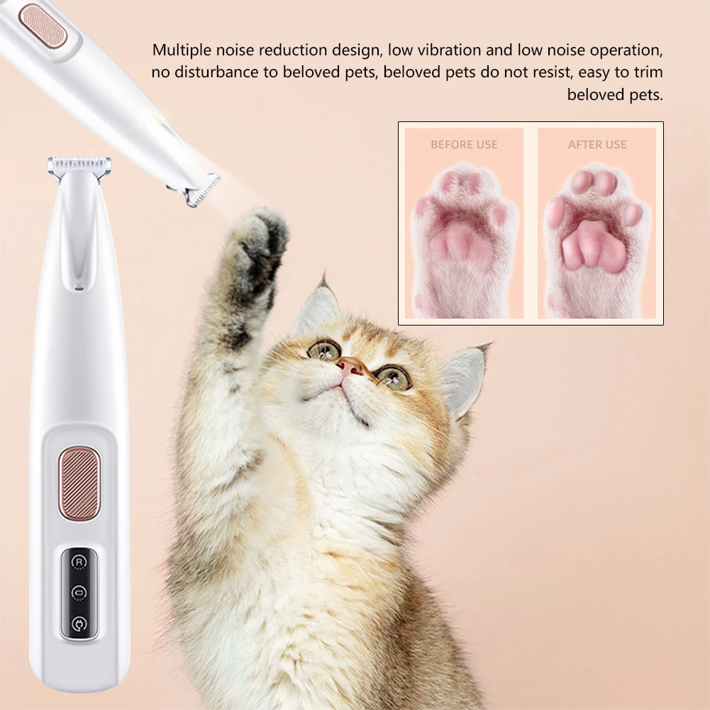 Portable Dog Paw Trimmer with Led Light Rechargeable Cordless Nail Grinder